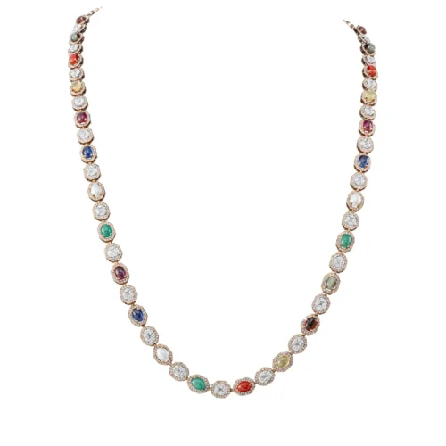 Majestic Multicolour Polki Necklace