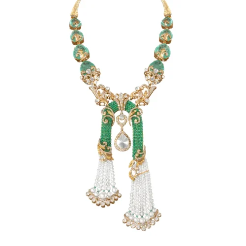 Majestic Tassel Polki Necklace Set