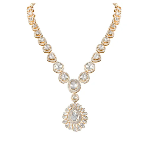 Opulent Floral Polki Necklace Set