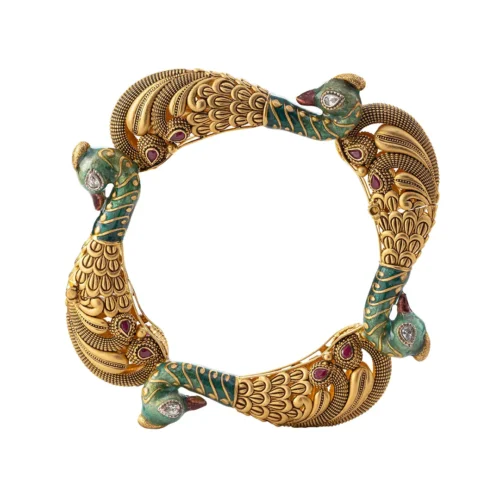 Antique Peacock Gold Bangles