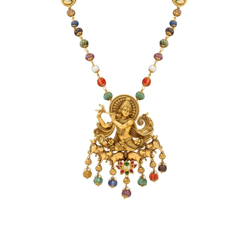 Shri Krishna Gold Necklace Set